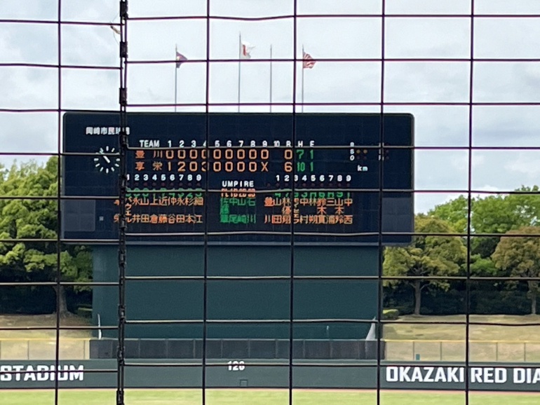 野球部結果　豊川０ - 享栄６